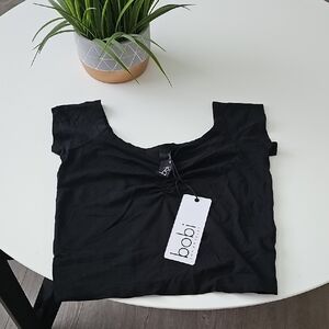 NWT Bobi Black Cropped Blouse